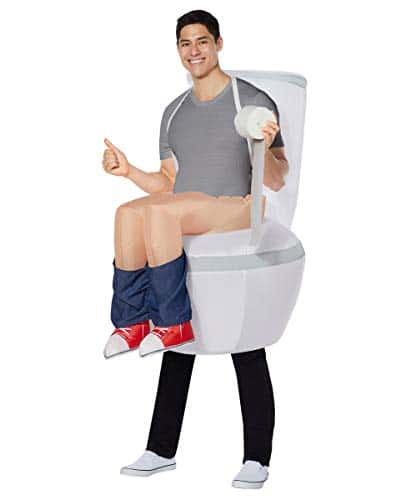 Spirit Halloween Adult Party Pooper Inflatable Costume  Funny Halloween Costume  Easy Costume  Fan Operated Costume