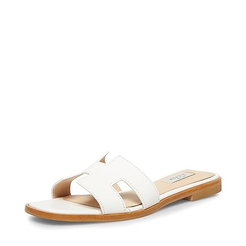 Steve Madden Women's Hadyn Sandal, White Leather,