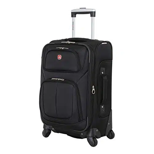 SwissGear Sion Softside Expandable Roller Luggage, Black, Carry On Inch