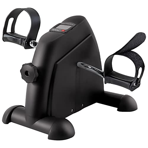 TABEKE Pedal Exerciser   Stationary Mini Exercise Bike for ArmLeg Exercise, Portable Under Desk Foot Cycle Peddler with LCD Display (Black)