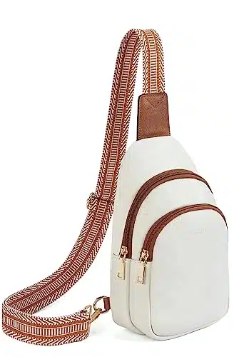 Telena Sling Bag for Women Leather Fanny Pack Crossboday Bags Backpack Beige Brown