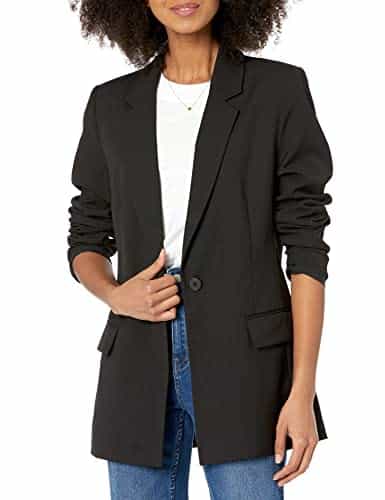 The Drop Women's Blake Long Blazer, Black, X Large