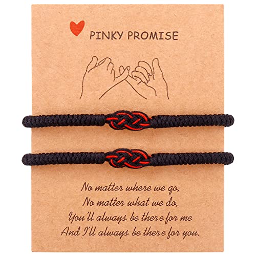 Tibetan Handmade Lucky Bracelet   Friend Love Family Couple Bracelet  Lucky Woven Red String Thread For Protection Valentine Christmas Gift Idea (Black+Black(pcs))