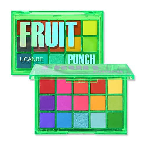 UCANBE Colorful Makeup Eyeshadow Palette Shades Neon Rainbow Shimmer Matte Eye Shadow, Vibrant High Pigmented Blendable Make Up Pallets Kit   Fruit Punch