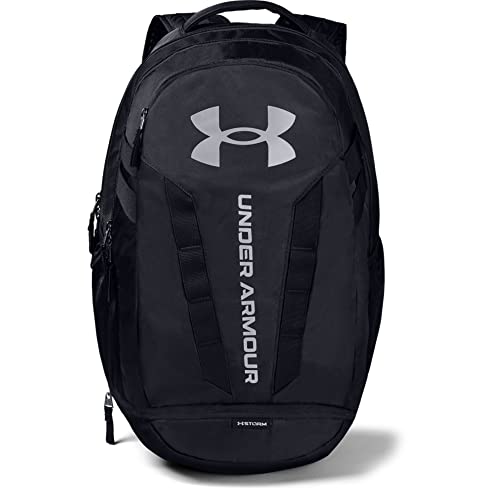 Under Armour unisex adult Hustle Backpack , Black ()Silver , One Size Fits All