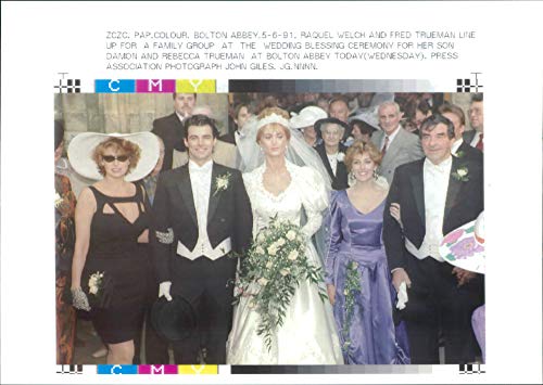 Vintage photo of Raquel Welch, Damon Welch, Rebecca Trueman and Fred Trueman.
