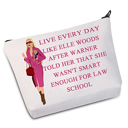 WZMPA TV Show Cosmetic Makeup Bag TV Show Fans Gift Live Every Day Like Elle Woods Makeup Zipper Pouch Bag For Law School Graduation Gift (Live Every Day)