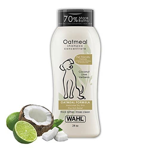 Wahl USA Dry Skin & Itch Relief Pet Shampoo for Dogs  Oatmeal Formula with Coconut Lime Verbena & Pet Friendly Formula, Oz   Model A