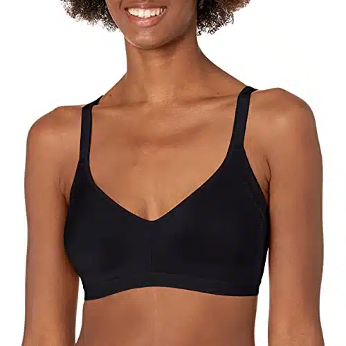 Warner's Women's Blissful Benefits Underarm Smoothing with Seamless Stretch Wireless Lightly Lined Comfort Bra RW, Black, XL