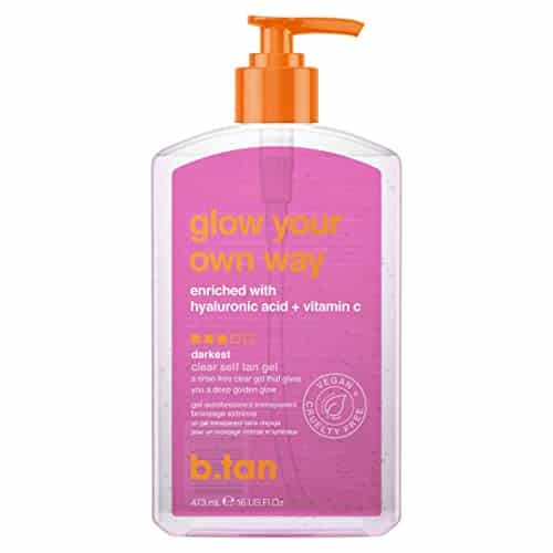 b.tan Clear Self Tan Gel  Glow Your Own Way   Transfer Resistant Self Tanning Gel, Vegan, Cruelty Free Self Tanner, Fl Oz