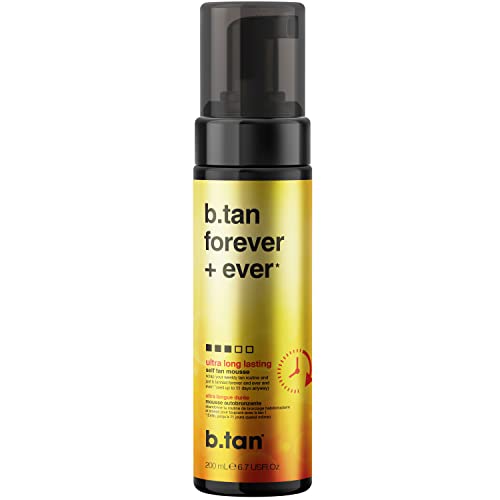 b.tan Ultra Long Lasting Self Tanner  Forever & Ever   Lasts Up to Days, Fast Self Tanning, Hour Sunless Tanner Mousse, No Fake Tan Smell, No Added Nasties, Vegan, Cruelty Fre