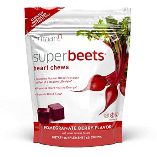 humanN SuperBeets Heart Chews   Nitric Oxide Production and Blood Pressure Support   Grape Seed Extract & Non GMO Beet Energy Chews   Pomegranate Berry Flavor   Count