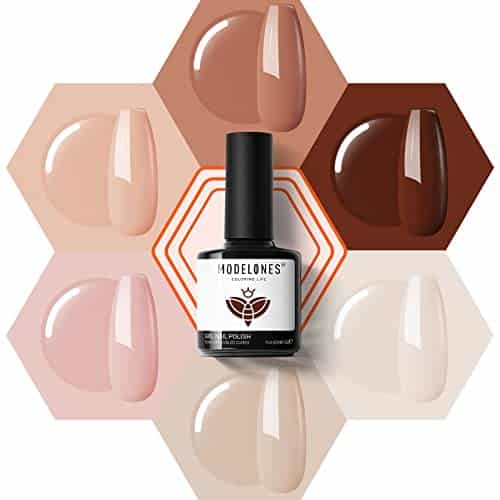 modelones Gel Nail Polish Set  Colors Nude Gel Polish All Seasons Skin Tones Pink Neutral Brown Gel Polish Kit, Soak Off LED Gel Nail Kit Manicure DIY Home