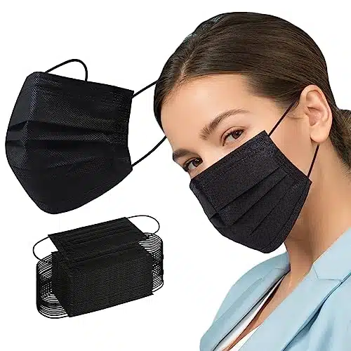 Borje Disposable Face Mask, PCS Black Masks, Ply Protection Face Masks
