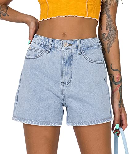 CHICZONE High Waisted Jean Shorts Womens Casual Summer Denim Shorts Plus Size Mid Thigh Length Short Jeans Light Blue XXL