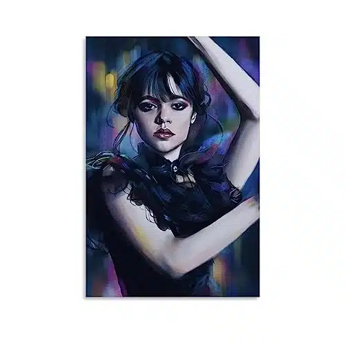 CINASA Wednesday Addams Poster xINCH Unframed Jenna Ortega Poster Oil Paintings Room Decoration Aesthetic Horror And Fantasy TV Series