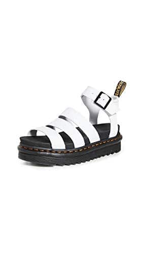 Dr. Martens Women's Blaire Fisherman Sandal, White Hydro Leather,