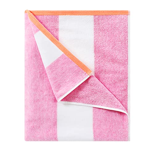HENBAY Fluffy Oversized Beach Towel   Plush Thick Large x Inch Cotton Pool Towel, Rose Red Striped Quick Dry Swimming Cabana Towel