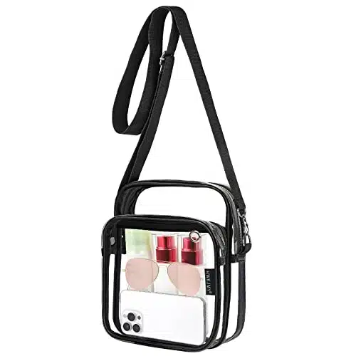 HWKJMY Clear Bag Stadium Approved   Clear Purse with Front Pocket Clear Crossbody Bag for Concerts Festivals Sports Events