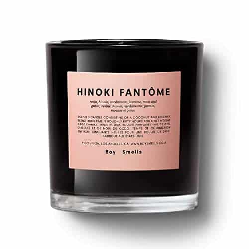Hinoki Fantome Boy Smells Candle. Hour Long Burn. Coconut and Beeswax Blend. Luxury Scented Candles for Home oz