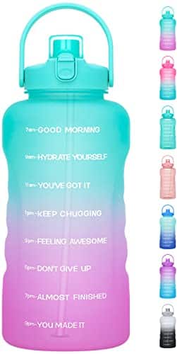 HydroPal Water Bottles with Straw, oz Gallon Water Bottle Water Jug BPA Free Leak proof Sports Bottle with Times to Drink Perfect for Fitness Gym Camping Outdoor (OZ Fantasy F