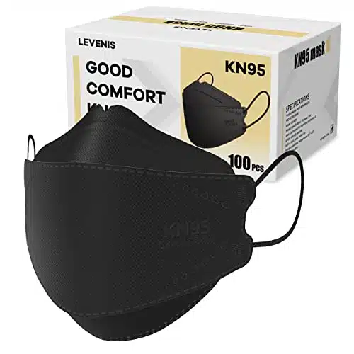 LEVENIS KNFace Masks Pack, Breathable Comfortable and Disposable KNask, Black