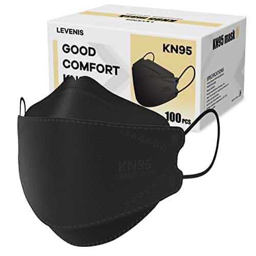 LEVENIS KNFace Masks Pack, Breathable Comfortable and Disposable KNask, Black