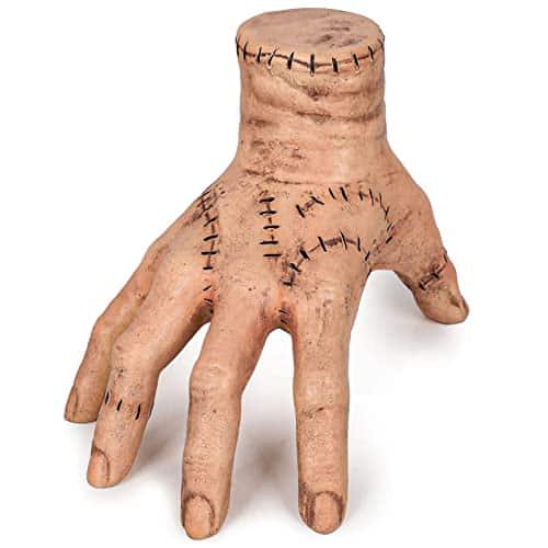 LXHZIKG Wednesday Addams Thing Hand Addams Family Shoulder Prop, Realistic Scarred Latex Palm Horror Wednesday Hand Prop as Gift for Friend, Addams Family Hand Thing Prop for 