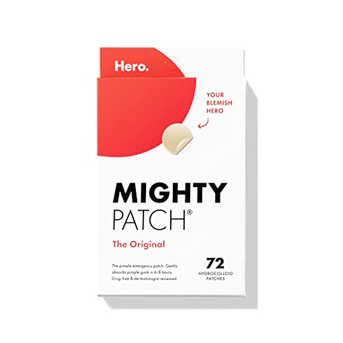 Mighty Patch Original Patch from Hero Cosmetics   Hydrocolloid Acne Pimple Patch for Covering Zits and Blemishes, Spot Stickers for Face and Skin (Count)