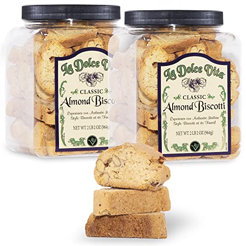Nonni's La Dolce Vita Almond Biscotti   Tubs   oz of Biscotti Italian Cookies   Italian Biscotti Cookies   Biscotti Jar   Biscotti Packed wCalifornia Whole Almonds   Perfect w