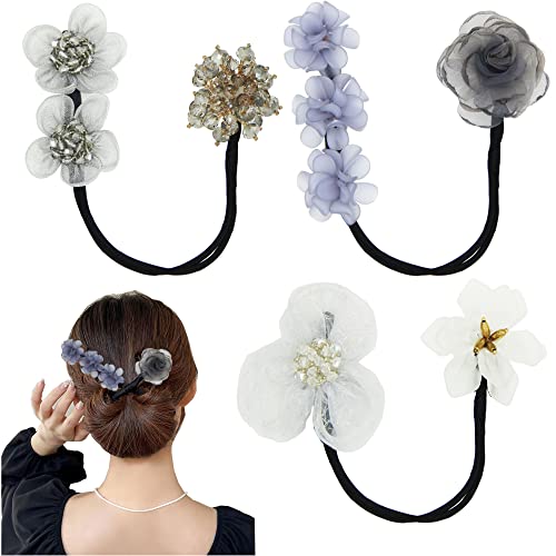 OUGWA Pieces Hair Bun Maker Round bun and crown hairstyle shaper Lazy Hair Curler Bun Clips Hair Accessories for Women & Girls Kids (Style )