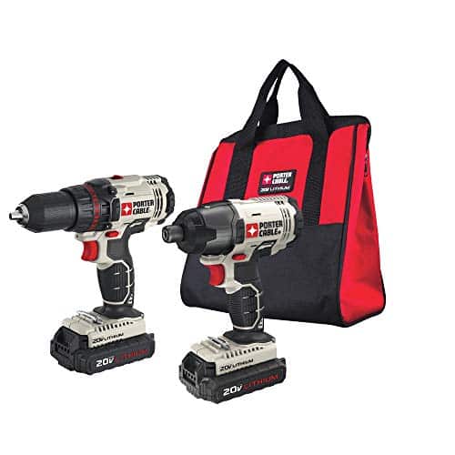 PORTER CABLE V MAX Cordless Drill Combo Kit and Impact Driver, Tool (PCCKL)