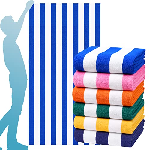 Packs Oversized Stripe Beach Towel Thin Terry Set with Beach Bands Extra Large XL Big Clearance Pool Travel Accessories Essentials Soft Super Absorbent Swim Bath Towels Bulk M