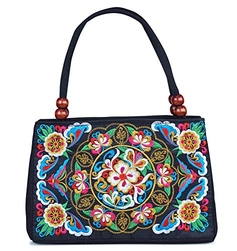 Small Totes Handbag Vintage Double Sided Embroidery Shoulder Bags