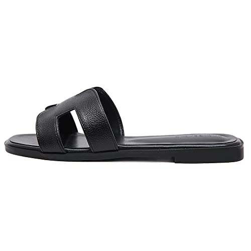 Stratuxx Kaze Womens Flat Sandals Flat Slide Sandals Band Sandals White Black Brown Metallic Sandals