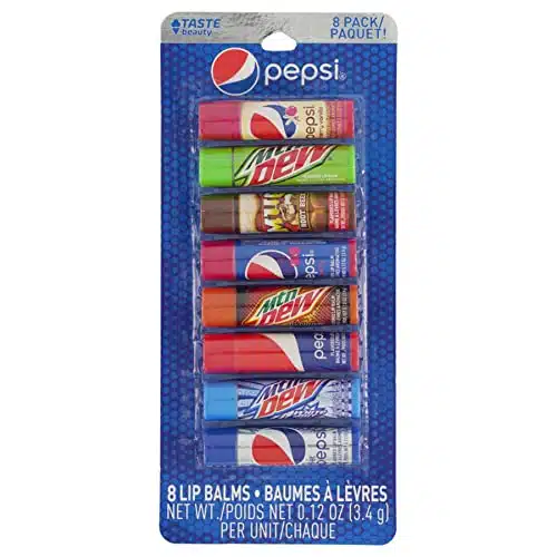Taste Beauty Pepsi Pack Lip Balm (Pepsi Cherry Vanilla, Mountain Dew, Mug, Pepsi Wild Cherry, Classic Pepsi, Mountain Dew White and Live Wire, Diet Pepsi)
