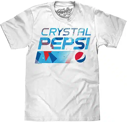 Tee Luv Men's s Crystal Pepsi Soda Shirt (White) (XL)