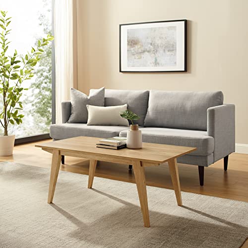 Walker Edison Sibu Japandi Minimalist Coffee Table, Inch, English Oak