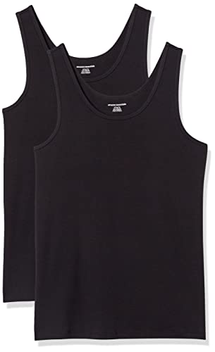 Amazon Essentials Women's Slim Fit Tank, Pack of , Black, X Large