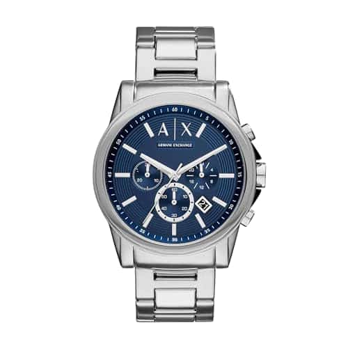 AX ARMANI EXCHANGE Men's Chronograph Silver Tone Stainless Steel Bracelet Watch (Model AX)