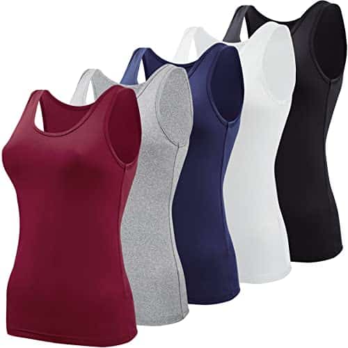 BQTQ Pcs Tank Tops for Women Undershirt Sleeveless Under Shirts Tank Top, L