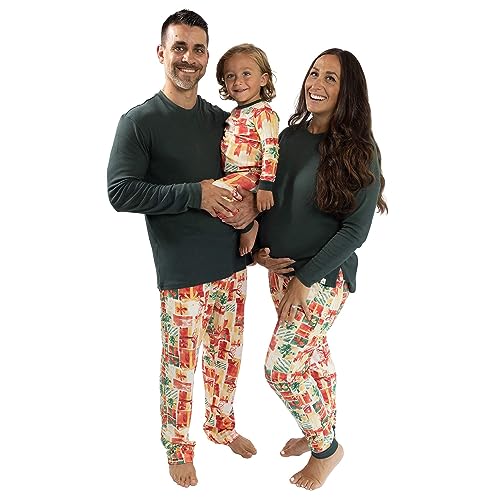 Burt's Bees Baby Family Jammies Matching Holiday Organic Cotton Pajamas, All Wrapped Up, Baby Piece onths