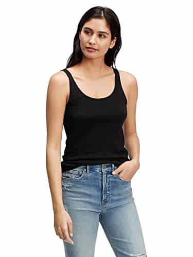 GAP Womens Favorite Tank Top Cami Shirt, True Black V, Large US
