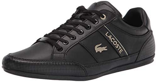 LacosteMensChaymon SneakerBlackBlackGold Leather