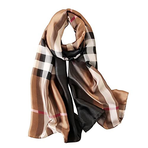 Myneiyi Fashion Scarves Scarf % Silk Feeling Scarf Silk Like Scarves Long Lightweight Sunscreen Shawls for Women