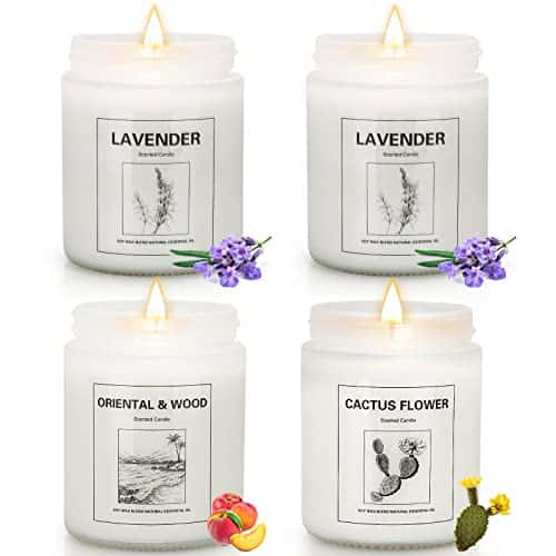 Pack Candles for Home Scented, Lavender Candles Set, Aromatherapy Jar Candles for Home, oz Hour Long Lasting Candles, Scented Candles Gifts Set for Women, Birthday, Valentine,