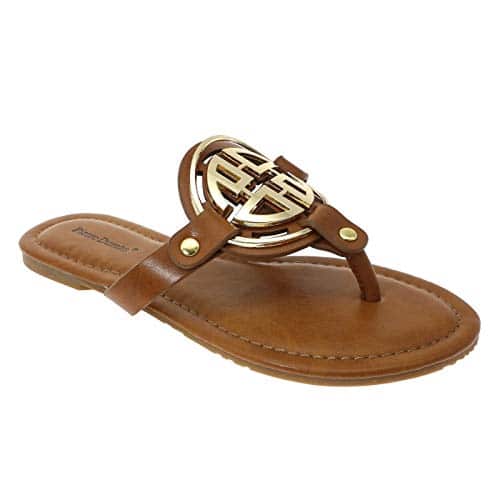 Pierre Dumas Women's Colored Flat Sandals Tan