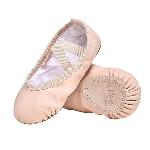 Stelle Ballet Shoes for Girls Toddler Ballet Slippers Soft Leather Boys Dance Shoes for ToddlerLittle KidBig Kid (Ballet Pink, T)