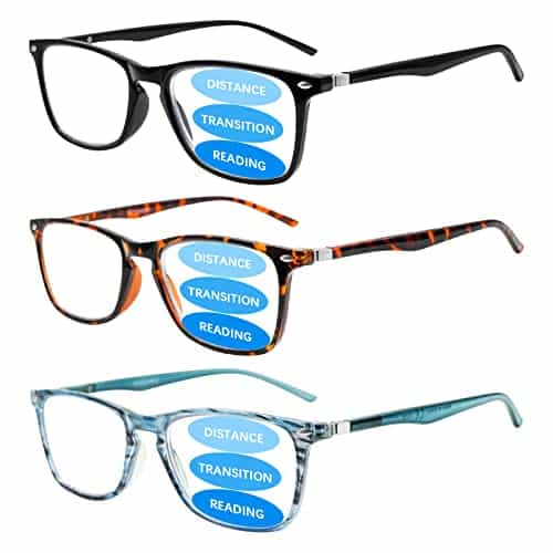Sumkyle Pack Progressive Multifocus Reading Glasses for Men Women Blue Light Blocking Spring Hinges Computer Readers (ix, , multiplier_x)