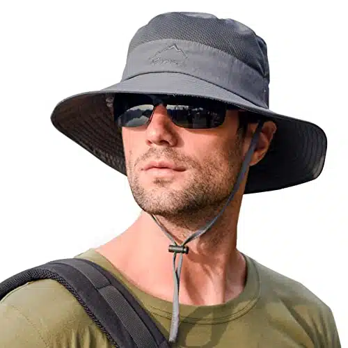 Sun Hats for Men Women Fishing Hat UPF + Breathable Wide Brim Summer UV Protection Hat
